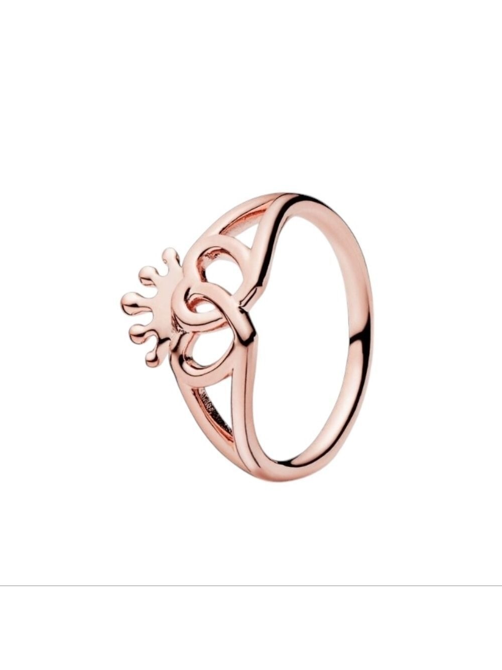 PANDORA ROSE GOLD REGAL HEARTS RING SIZE 7 - Picture 4 of 6